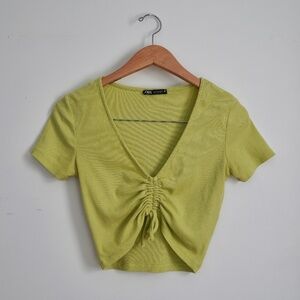 ZARA V Neck Crop Top
